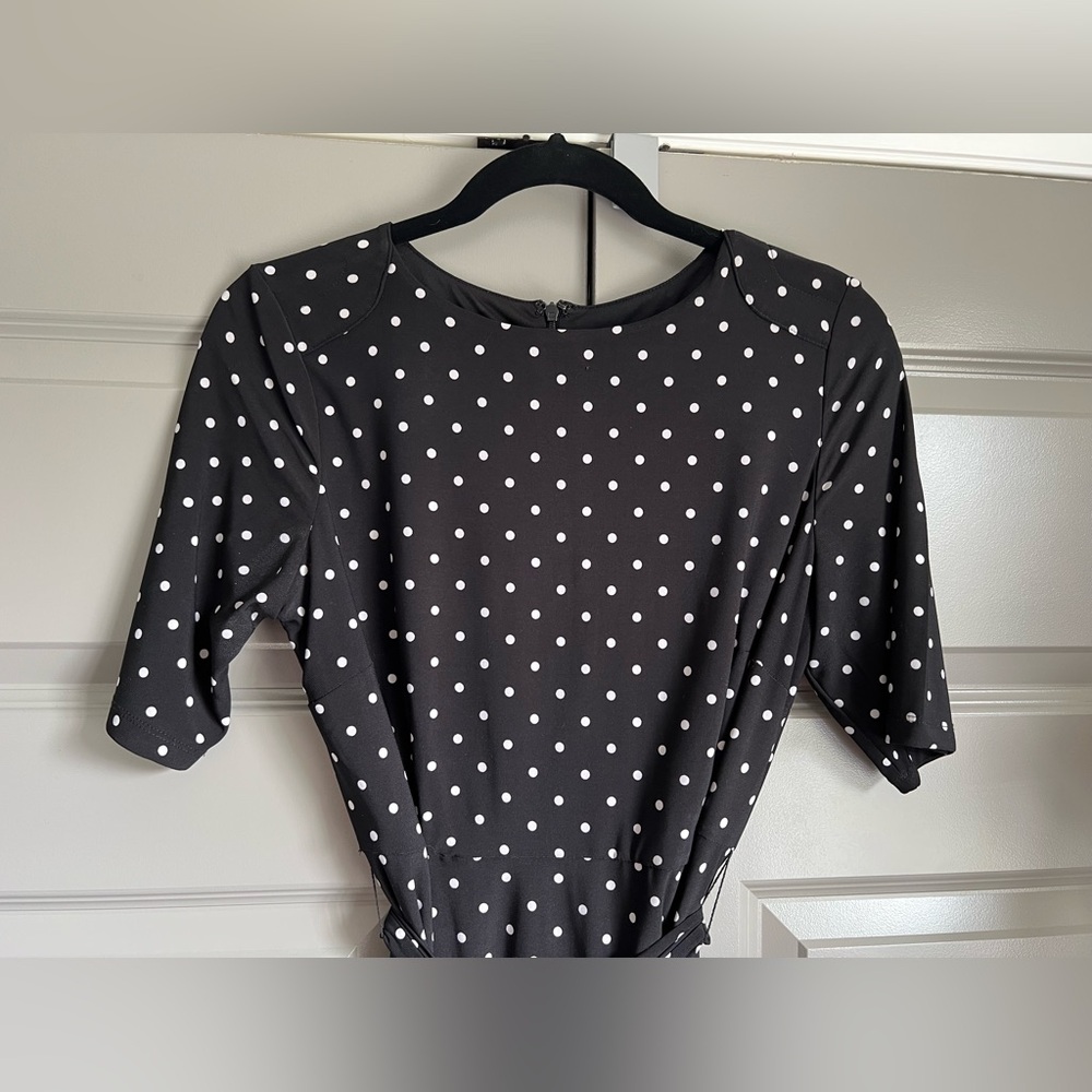 Polka Dot Black Dress - Picture 2 of 4